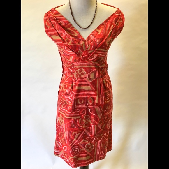 Vintage Dresses & Skirts - ON HOLD vintage red Tiki Hawaiian Wiggle Dress